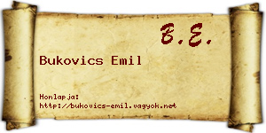 Bukovics Emil névjegykártya